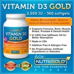 Nutrigold维他命D3 – 2000 IU